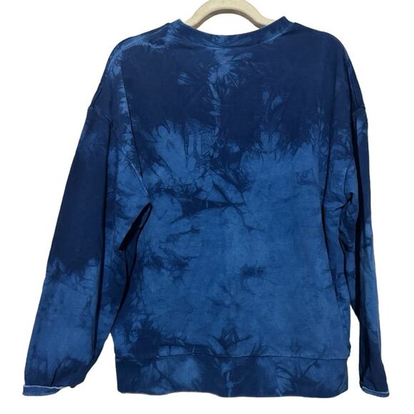 Philip Huang Camo Indigo Organic French Terry Sweatshirt Mens Size Small - Picture 2 of 11